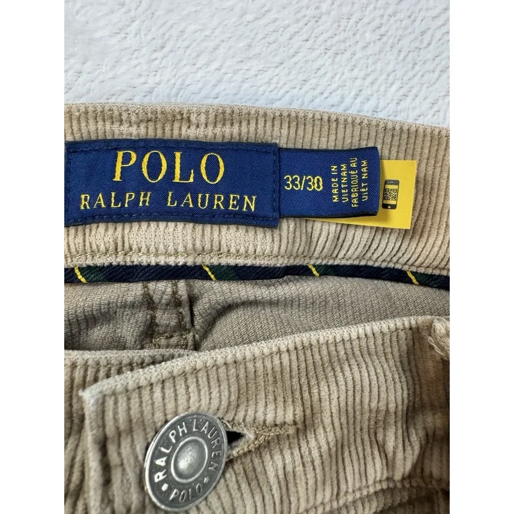 Polo Ralph Lauren Varick Slim Straight Corduroy Pants Lightly Used 33x30 Tan